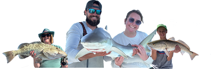 Happy fishermen with their catches